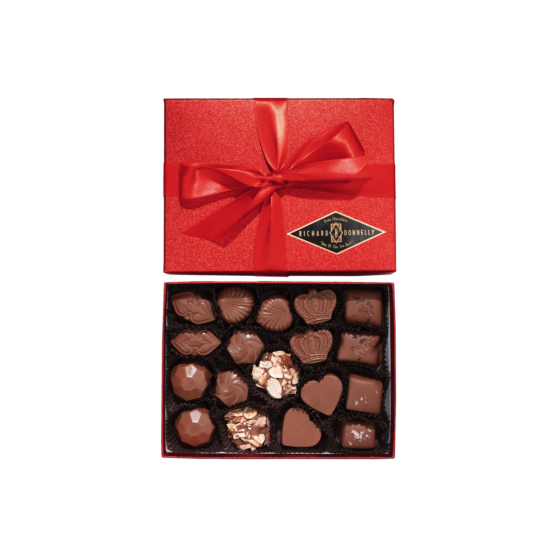 Milk Chocolate Gift Box, Red Ribbon, 18 pc.